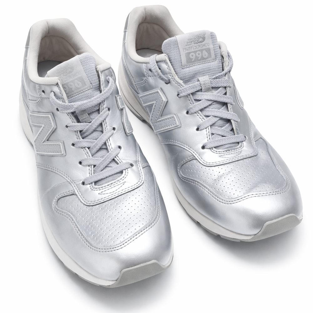New Balance 996 sneakers in a Metallic Silver colorway